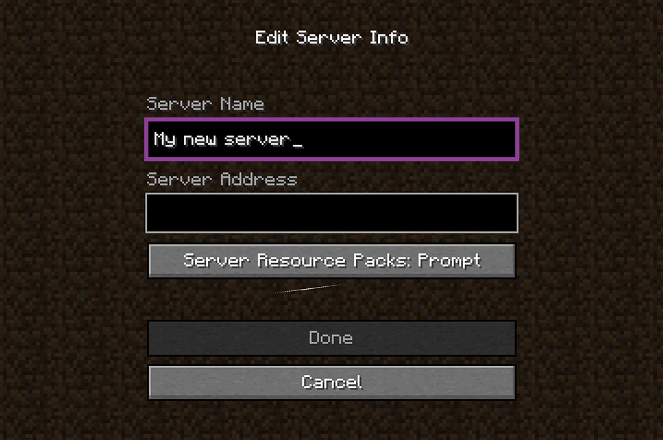Minecraft Java Server beitreten