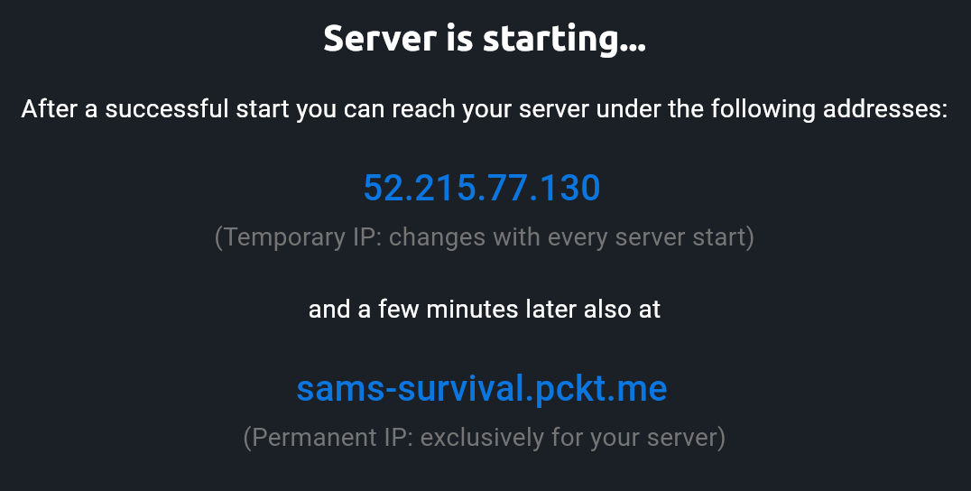 Dirección IP del servidor Minecraft