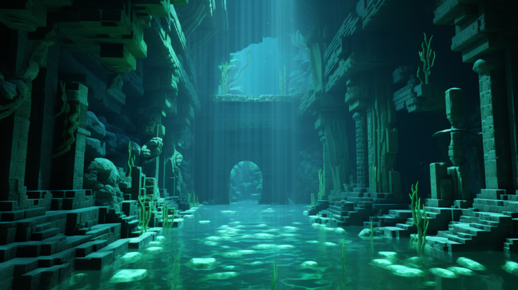 Minecraft templo bajo el agua